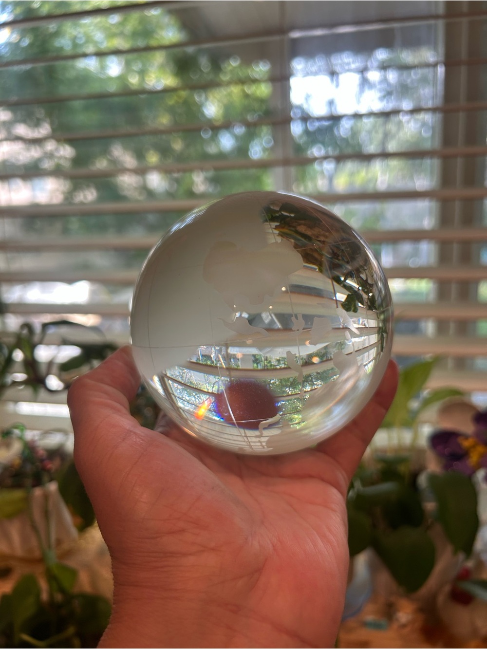 “World in Your Hand" crystal trophy world globe replacement.
